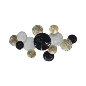 Διακοσμητικό τοίχου Faim haroma μέταλλο σε χρυσή, μαύρη και λευκή απόχρωση 111.1x5.7x58.4εκ
