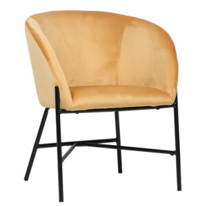 Πολυθρόνα Julia haroma βελούδο κίτρινο 61x57x74εκ