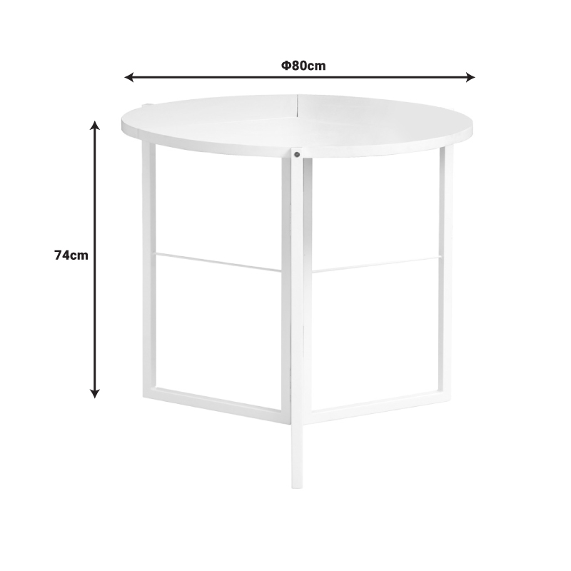 Τραπέζι πτυσσόμενο Talen pakoworld σε λευκή απόχρωση Φ80x74εκ Τραπέζι πτυσσόμενο Talen pakoworld σε λευκή απόχρωση Φ80x74εκ - Image 8