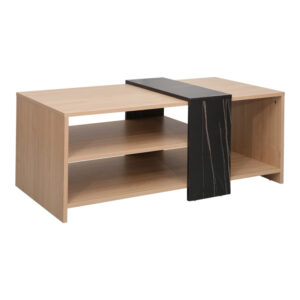 Τραπέζι σαλονιού Cozeto haroma σε φυσική απόχρωση με όψη μαρμάρου 100x53x41.5εκ