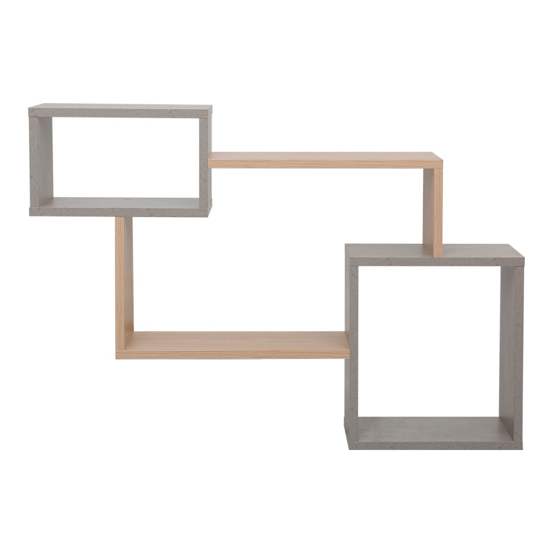 Ράφι τοίχου Beldra pakoworld σε φυσική με γκρι cement απόχρωση 84x15x57.8εκ Ράφι τοίχου Beldra pakoworld σε φυσική με γκρι cement απόχρωση 84x15x57.8εκ - Image 3