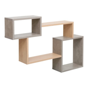 Ράφι τοίχου Beldra haroma σε φυσική με γκρι cement απόχρωση 84x15x57.8εκ