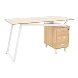 Γραφείο εργασίας με συρτάρια Prosper haroma μελαμίνης φυσικό-λευκό 140x60x76εκ