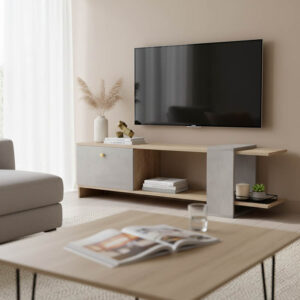 Έπιπλο τηλεόρασης Standi haroma σε sonoma-γκρι cement απόχρωση 120x25x36.8εκ