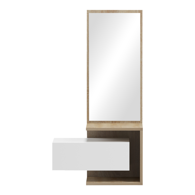 Έπιπλο εισόδου Kendi pakoworld επιτοίχιο με καθρέπτη σε λευκό-sonoma απόχρωση 49.1x31.3x90εκ Έπιπλο εισόδου Kendi pakoworld επιτοίχιο με καθρέπτη σε λευκό-sonoma απόχρωση 49.1x31.3x90εκ - Image 2