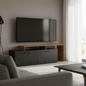 Έπιπλο τηλεόρασης Tobler haroma  καρυδί-  μαύρο μαρμάρου 170x40x53εκ