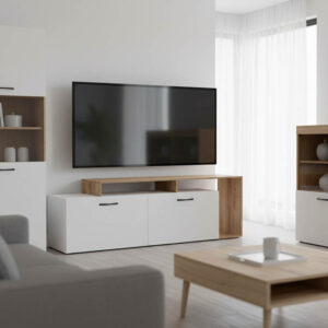 Έπιπλο τηλεόρασης Tobler haroma σε oak- λευκή απόχρωση 170x40x53εκ