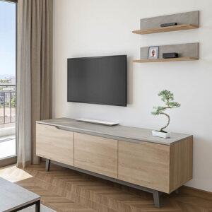 Σύνθετο σαλονιού Kasia haroma μπεζ μαρμάρου-sonoma 180x35x48.5εκ