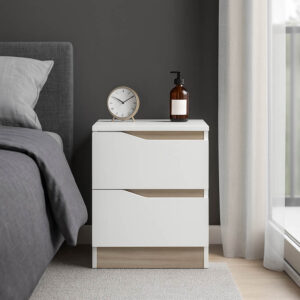 Κομοδίνο Verena II haroma σε λευκή-sonoma απόχρωση 40x40x50εκ