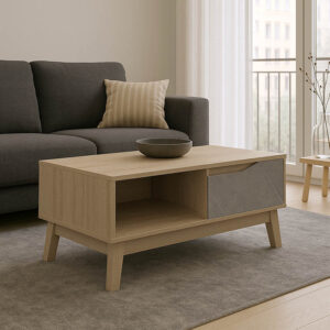 Τραπέζι σαλονιού Judas haroma σε μπεζ μαρμάρου-sonoma απόχρωση  90x45x38.5εκ