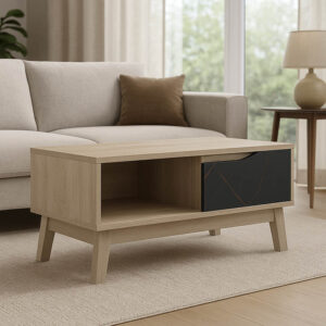 Τραπέζι σαλονιού Judas haroma σε μαύρο μαρμάρου-sonoma απόχρωση  90x45x38.5εκ