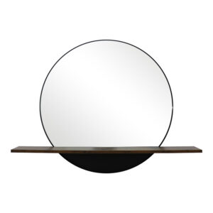 Καθρέπτης με ράφι Salmin haroma μέταλλο σε μαύρη απόχρωση 80x10x60εκ