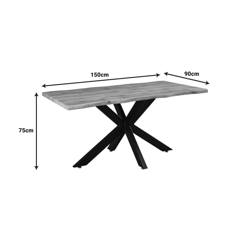 Tραπέζι Gilman pakoworld MDF sonoma-μαύρο 150x90x75εκ Tραπέζι Gilman pakoworld MDF sonoma-μαύρο 150x90x75εκ - Image 5