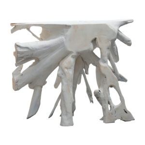 Κονσόλα Lyle haroma χειροποίητη μασίφ ξύλο λευκό 100x38x80εκ