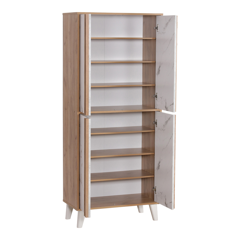 Παπουτσοθήκη-ντουλάπι Kumen pakoworld oak μαρμάρου μελαμίνης 74x38x174εκ Παπουτσοθήκη-ντουλάπι Kumen pakoworld oak μαρμάρου μελαμίνης 74x38x174εκ - Image 2