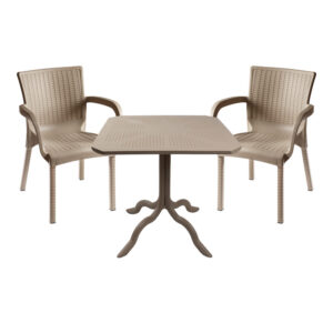 Τραπεζαρία Icon-Festive haroma σετ 3τεμ PP σε cappuccino απόχρωση