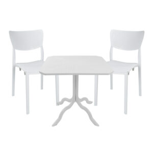 Τραπεζαρία Icon-Ignite haroma σετ 3τεμ PP σε λευκή απόχρωση