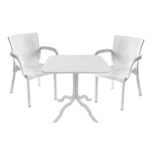 Τραπεζαρία Icon-Festive haroma σετ 3τεμ PP σε λευκή απόχρωση