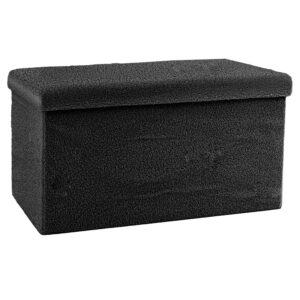 Σκαμπό-μπαούλο Forward haroma ύφασμα μπουκλέ ανθρακί 76x38x38εκ