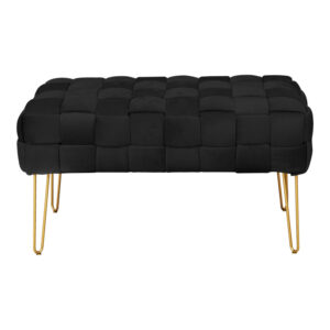 Σκαμπό Wenzo haroma βελούδο σε μαύρη απόχρωση 82x43x46εκ