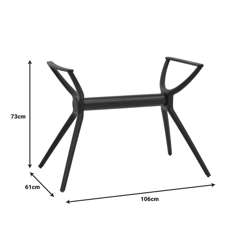 Βάση τραπεζιού Herno pakoworld μαύρο pp 106x61x73εκ Βάση τραπεζιού Herno pakoworld μαύρο pp 106x61x73εκ - Image 5