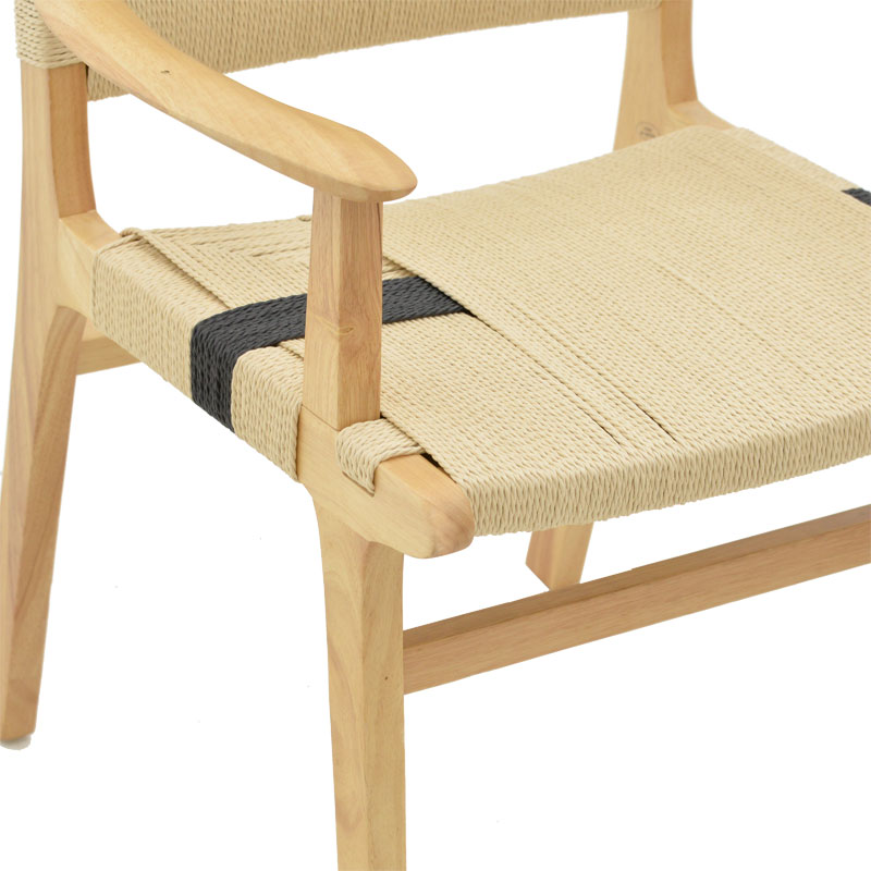 Πολυθρόνα Olivier pakoworld ξύλο οξιάς φυσικό μαύρο-έδρα φυσικό σχοινί 62x60x85εκ Πολυθρόνα Olivier pakoworld ξύλο οξιάς φυσικό μαύρο-έδρα φυσικό σχοινί 62x60x85εκ - Image 5