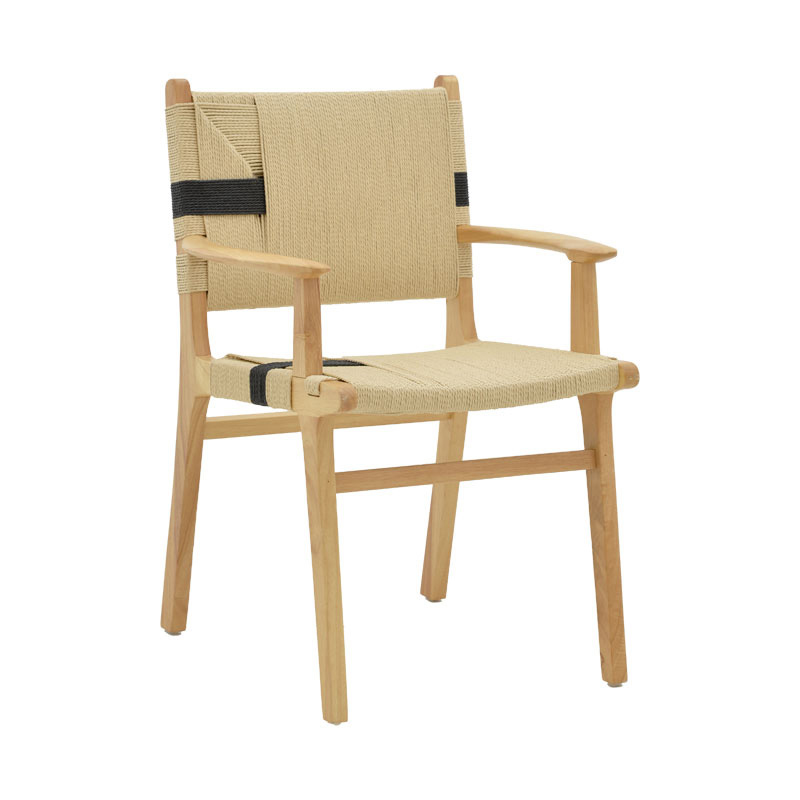 Πολυθρόνα Olivier pakoworld ξύλο οξιάς φυσικό μαύρο-έδρα φυσικό σχοινί 62x60x85εκ Πολυθρόνα Olivier pakoworld ξύλο οξιάς φυσικό μαύρο-έδρα φυσικό σχοινί 62x60x85εκ