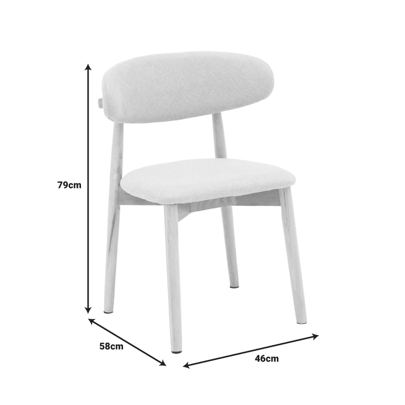 Καρέκλα Ubene pakoworld rubberwood και ύφασμα σε φυσική και μπεζ απόχρωση 46x58x79εκ Καρέκλα Ubene pakoworld rubberwood και ύφασμα σε φυσική και μπεζ απόχρωση 46x58x79εκ - Image 8
