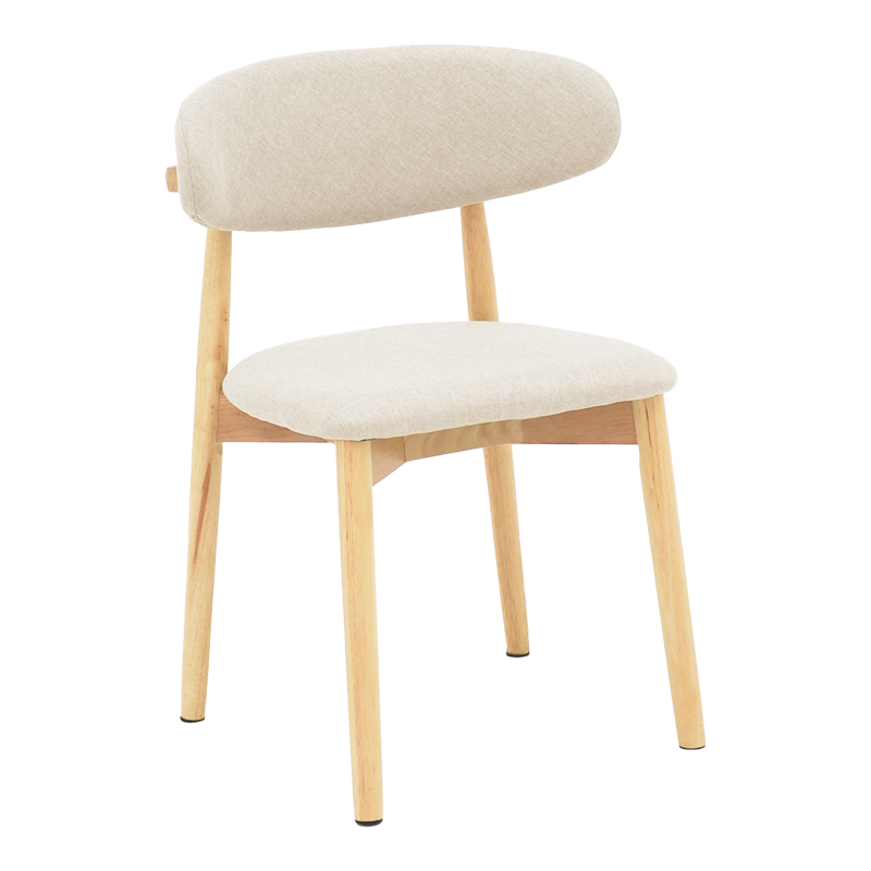 Καρέκλα Ubene pakoworld rubberwood και ύφασμα σε φυσική και μπεζ απόχρωση 46x58x79εκ Καρέκλα Ubene pakoworld rubberwood και ύφασμα σε φυσική και μπεζ απόχρωση 46x58x79εκ