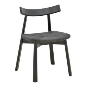 Καρέκλα Clareta haroma rubberwood-σχοινί σε μαύρη απόχρωση 53x55x79εκ