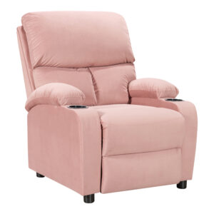 Πολυθρόνα relax με ποτηροθήκη Gartia haroma βελούδο σε απόχρωση σάπιο μήλο 79x94x102εκ