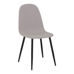Καρέκλα Bella haroma ύφασμα σε γκρι με πόδι μαύρο μέταλλο 43.5x52x89εκ