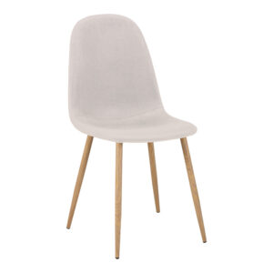 Καρέκλα Bella haroma ανοιχτό γκρι ύφασμα με πόδι μέταλλο σε φυσική απόχρωση 43.5x52x89εκ