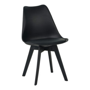 Καρέκλα Gaston I haroma PP-PU σε μαύρη απόχρωση 48.5x53.5x81.5εκ