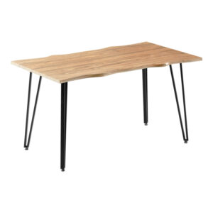 Τραπέζι Izzac haroma επιφάνεια MDF sonoma-πόδι μαύρο μέταλλο 140x80x76εκ