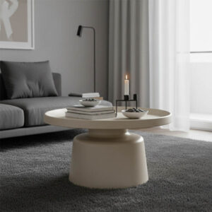 Τραπέζι σαλονιού Ginoze haroma μέταλλο σε λευκή απόχρωση Φ70x38εκ