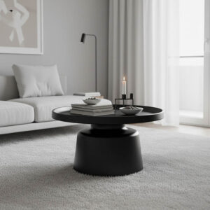 Τραπέζι σαλονιού Ginoze haroma μέταλλο σε μαύρη απόχρωση Φ70x38εκ