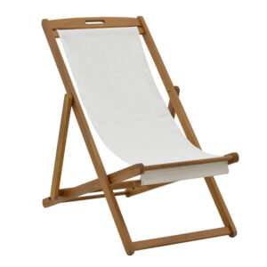 Σεζλόνγκ Franclow haroma ξύλο ακακίας φυσικό-πανί pvc λευκό