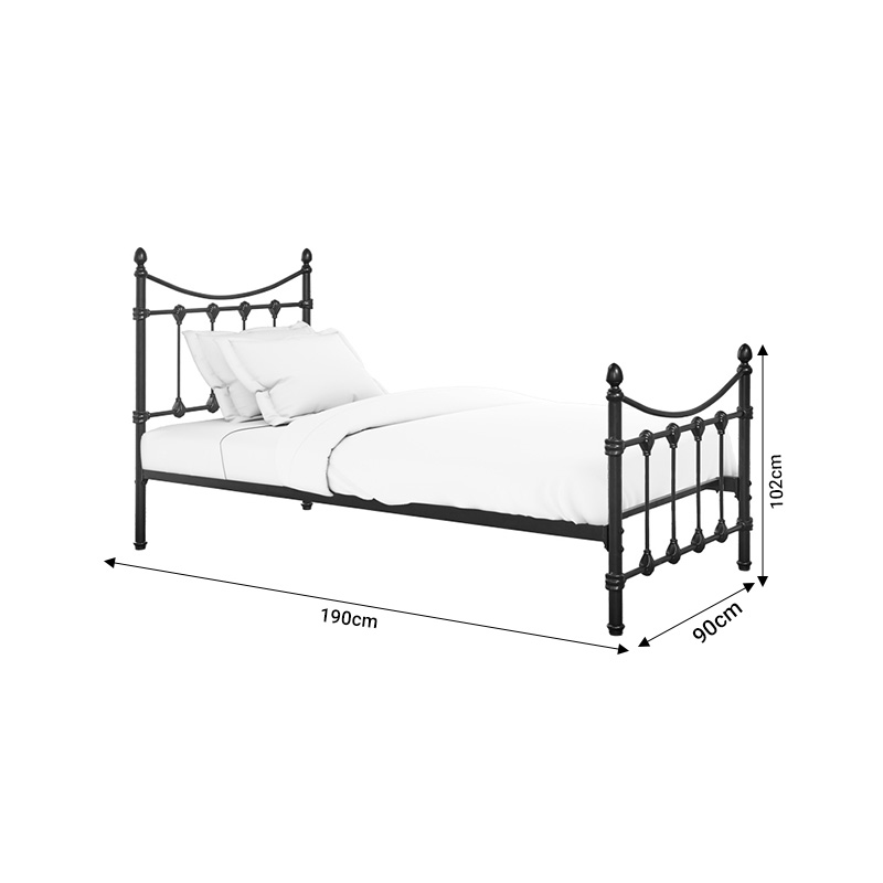 Κρεβάτι Beowulf pakoworld μαύρο μεταλλικό 90x190εκ Κρεβάτι Beowulf pakoworld μαύρο μεταλλικό 90x190εκ - Image 5