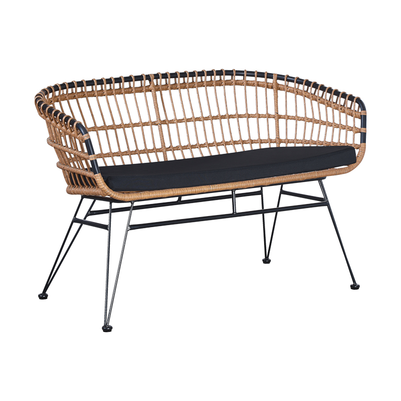 Σαλόνι Naoki pakoworld σετ 4 τμχ φυσικό pe rattan-μαύρο μέταλλο-γυαλί 148x70x72εκ Σαλόνι Naoki pakoworld σετ 4 τμχ φυσικό pe rattan-μαύρο μέταλλο-γυαλί 148x70x72εκ - Image 2