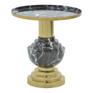 Βοηθητικό τραπέζι Cogent haroma haroma μαύρο-χρυσό μέταλλο Φ46x50εκ