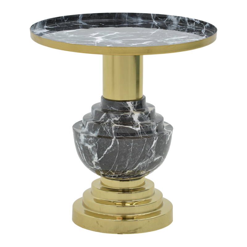 Βοηθητικό τραπέζι Cogent Inart pakoworld μαύρο-χρυσό μέταλλο Φ46x50εκ Βοηθητικό τραπέζι Cogent Inart pakoworld μαύρο-χρυσό μέταλλο Φ46x50εκ