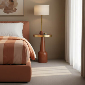 Βοηθητικό τραπέζι Easyful haroma σάπιο μήλο-χρυσό μέταλλο Φ40x65εκ