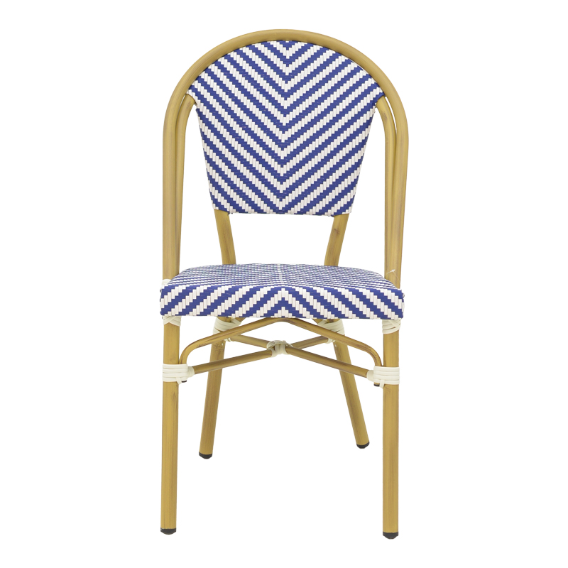 Καρέκλα Uamrin pakoworld στοιβαζόμενη φυσικό αλουμίνιο-λευκό και μπλε pe rattan 46x57x85εκ Καρέκλα Uamrin pakoworld στοιβαζόμενη φυσικό αλουμίνιο-λευκό και μπλε pe rattan 46x57x85εκ - Image 4