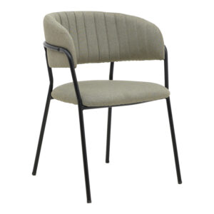 Καρέκλα Morel haroma γκρι ύφασμα-πόδι μαύρο μέταλλο 55x55x76εκ