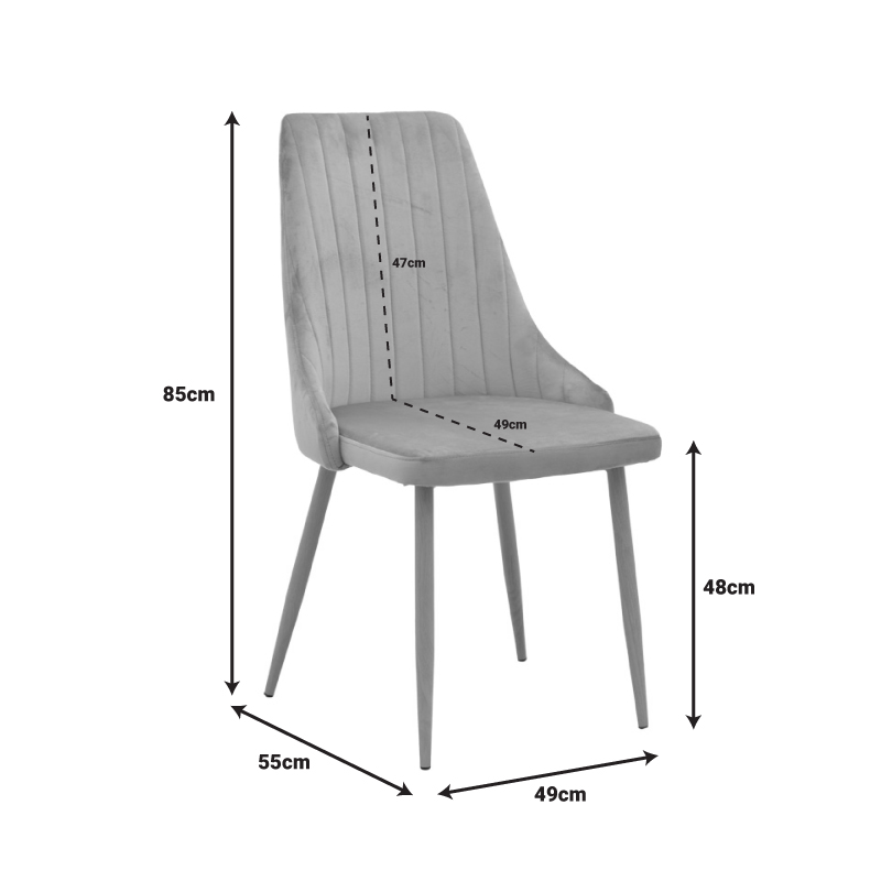 Καρέκλα Azori pakoworld μπεζ βελούδο με πόδι μετάλλου σε φυσική απόχρωση 49x55x85εκ Καρέκλα Azori pakoworld μπεζ βελούδο με πόδι μετάλλου σε φυσική απόχρωση 49x55x85εκ - Image 8
