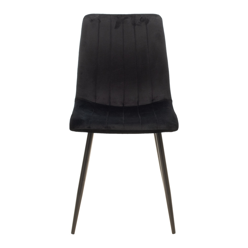 Καρέκλα Noor pakoworld μαύρο βελούδο με πόδι μετάλλου σε μαύρη απόχρωση 44x53x86εκ Καρέκλα Noor pakoworld μαύρο βελούδο με πόδι μετάλλου σε μαύρη απόχρωση 44x53x86εκ - Image 4