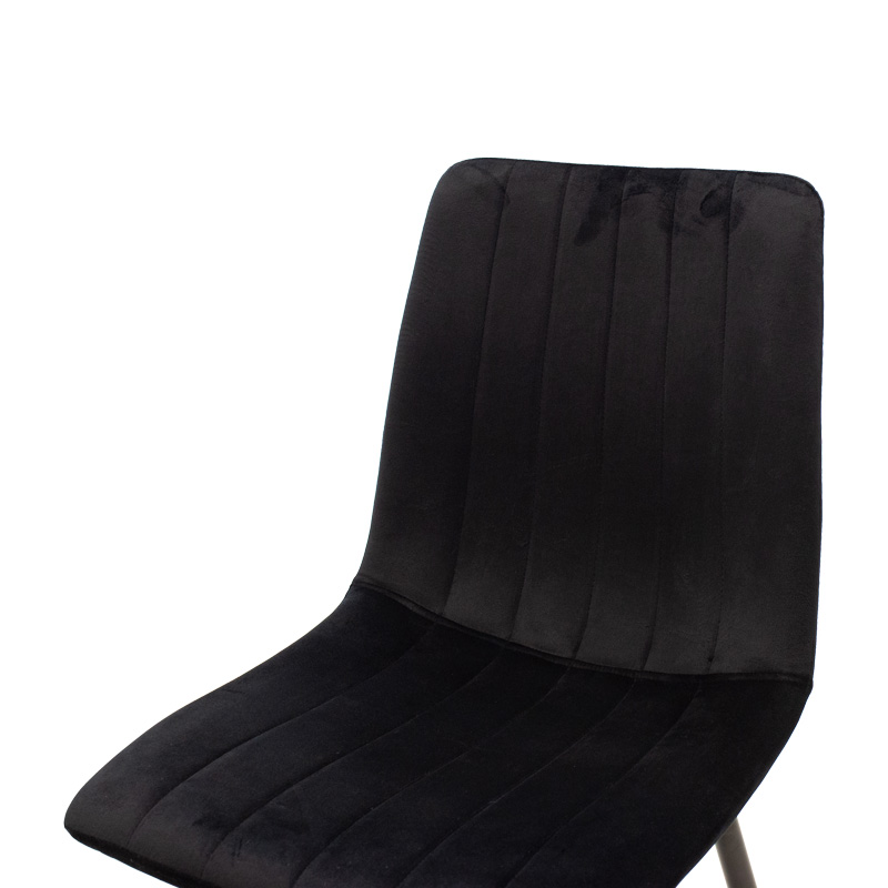 Καρέκλα Noor pakoworld μαύρο βελούδο με πόδι μετάλλου σε μαύρη απόχρωση 44x53x86εκ Καρέκλα Noor pakoworld μαύρο βελούδο με πόδι μετάλλου σε μαύρη απόχρωση 44x53x86εκ - Image 5
