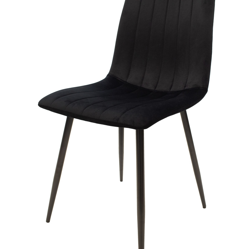 Καρέκλα Noor pakoworld μαύρο βελούδο με πόδι μετάλλου σε μαύρη απόχρωση 44x53x86εκ Καρέκλα Noor pakoworld μαύρο βελούδο με πόδι μετάλλου σε μαύρη απόχρωση 44x53x86εκ - Image 6