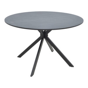 Τραπέζι Xuson haroma mdf σε ανθρακί απόχρωση με πόδι μαύρο μέταλλο Φ120x75εκ